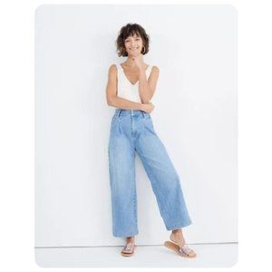 Madewell Pleated Wide-Leg Denim in Kinnon